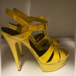 Yves Saint Laurent Yellow Strappy Heels